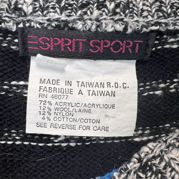 Vintage Esprit Sport Striped Rainbow Sweater Size Medium 80s 90s Knit - Picture 3 of 5